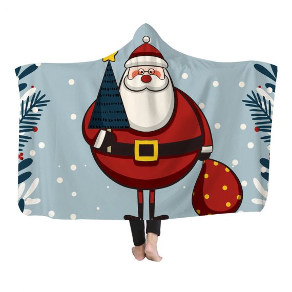 Christmas Printed Hooded Blanket