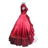 Victorian Satin Short Sleeves Ruffle Costume For Women