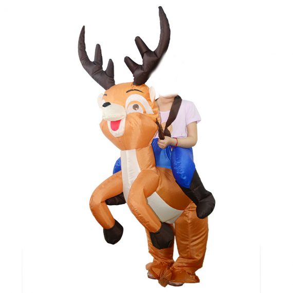 Kids Riding Christmas Reindeer Inflatable Costume