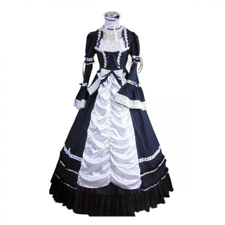 Long Sleeves Lace Dress Victorian era Style Masquerade Ball Retro Dress