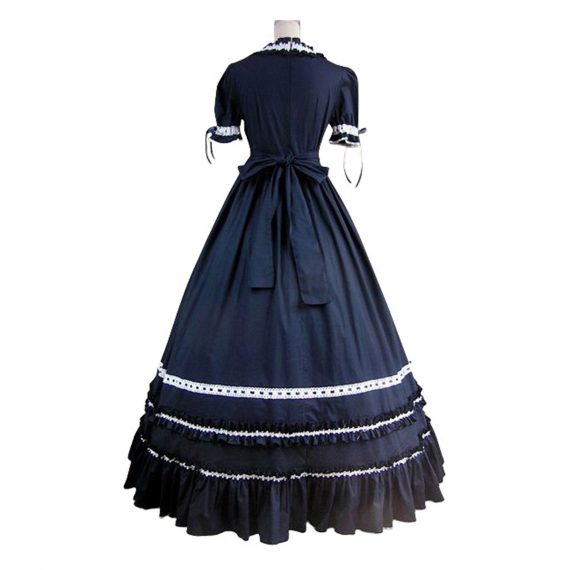 Long Sleeves Lace Dress Victorian era Style Masquerade Ball Retro Dress