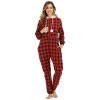 Womens Plaid Christmas Pajamas Jumpsuit