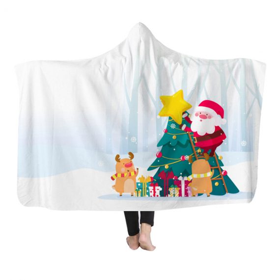 Christmas Holiday Hooded Blanket
