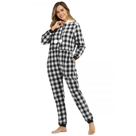 Women’s Long Sleeve Print Christmas Pajamas Jumpsuit