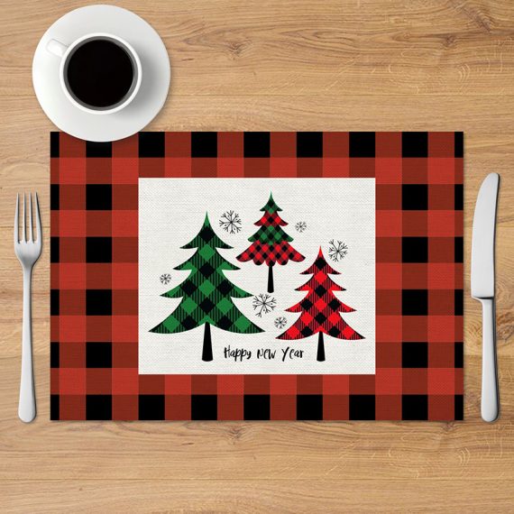 Christmas Cotton And Linen Printed Placemats