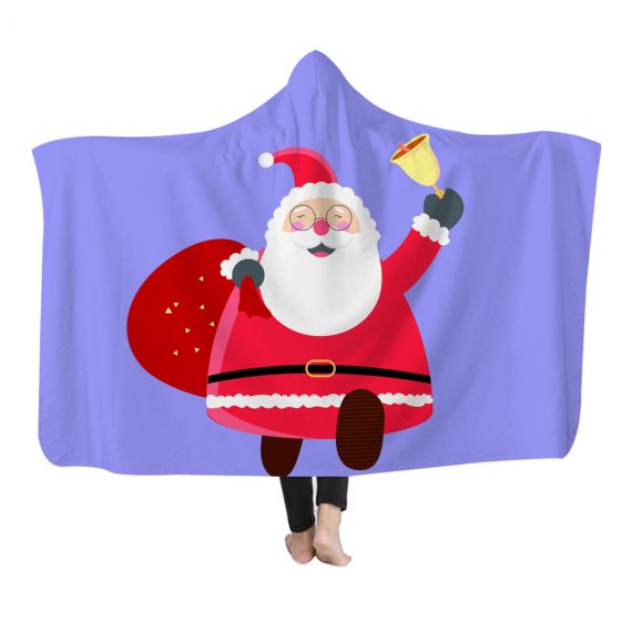 Cute Santa Claus Christmas Hooded Blanket