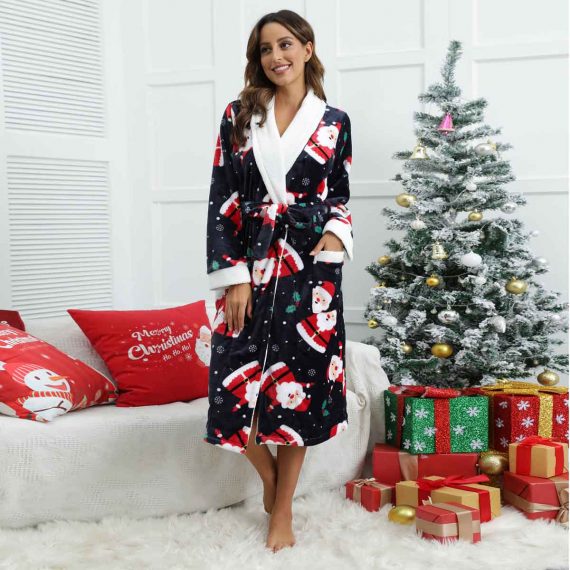 Classic Holiday Christmas Robe Pajamas