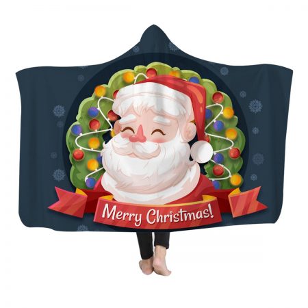 Santa Claus Christmas Wearable Hooded Blanket