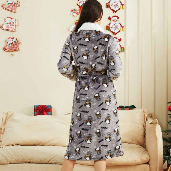 Women’s Christmas Long Sleeve Robe Pajamas