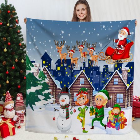 Christmas Festive 70 x 86-in Polyester Blanket