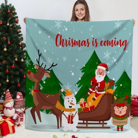 Christmas 70 x 86-in Polyester Printed Blanket