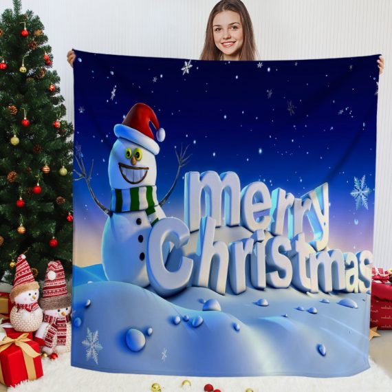 Snowman 70 x 86-in Polyester Printed Blanket