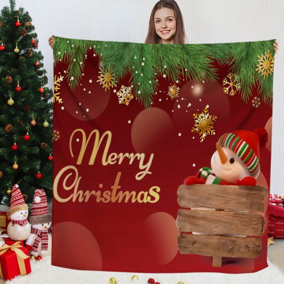 Christmas 70 x 86-in Polyester Red Printed Blanket