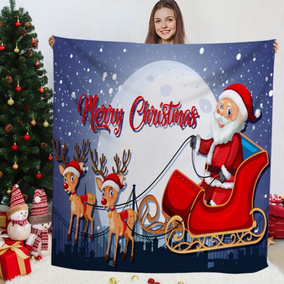 Santa Claus 70 x 86-in Printed Throw Blanket
