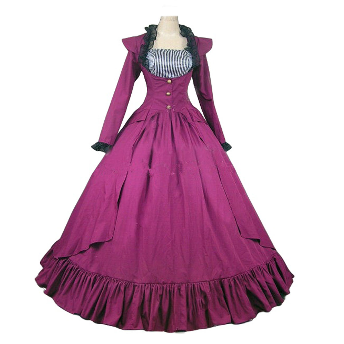 Women’s Victorian Era Clothing Long Baroque Costume - MYanimec