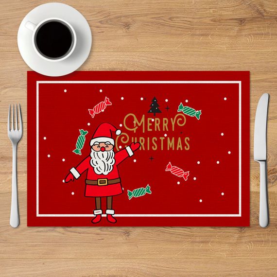 Christmas Decorative Red Printed Placemats