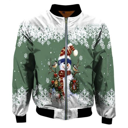 Adult Green Christmas Snowman Jacket