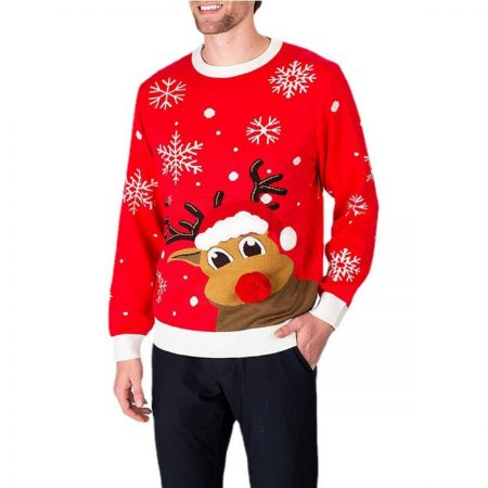 Adult Red Elk Christmas Ugly Sweaters