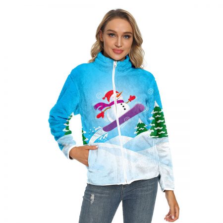 christmas snowman print jacket