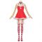 Cute Christmas Costume Female Red Party Dress Set