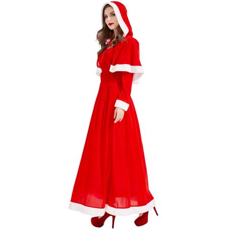 girls red christmas hooded jumpsuit costume (copy)