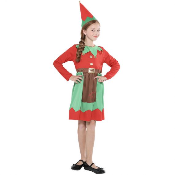 Girls Elf Costume Christmas Outfit