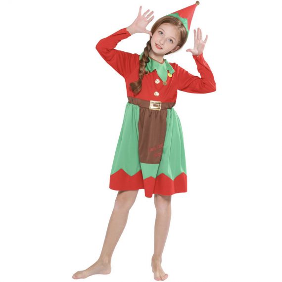 Girls Elf Costume Christmas Outfit