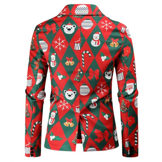 New 3D Printed Christmas Mens Blazer Jacket