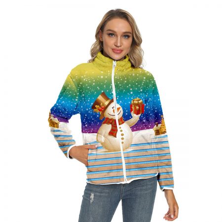 New Christmas Snowman Print Jacket For Women