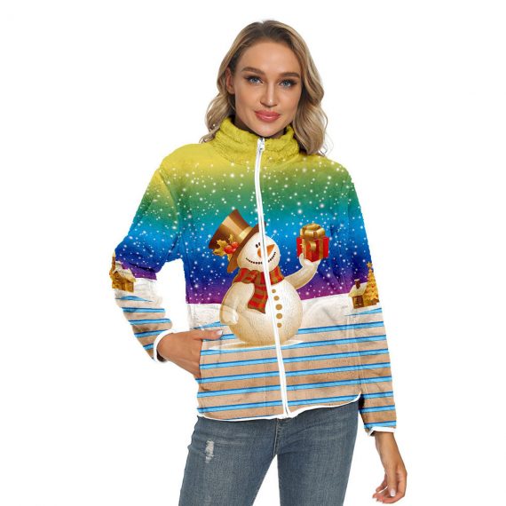 New Christmas Snowman Print Jacket For Women