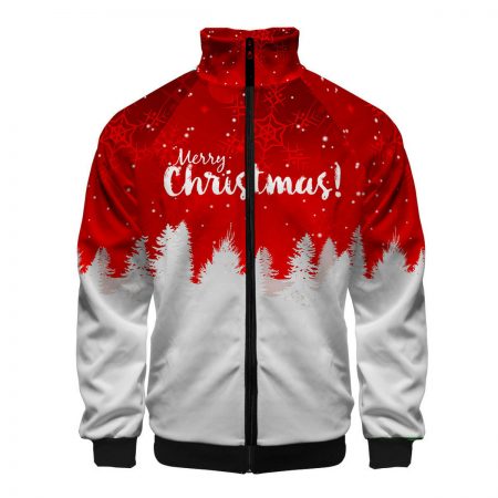 Red And Green Christmas Tree Jacket For Mens