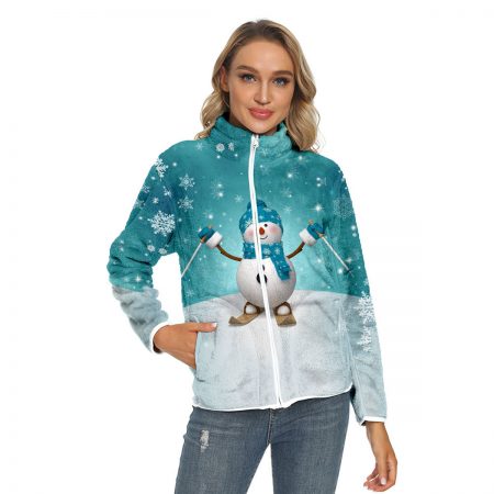 adult christmas jacket snowman print coat