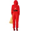 Womens Red Christmas Hooded Jumpsuit